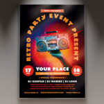 Retro Party Event Flyer Template with nostalgic visuals.