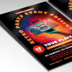 Customizable Retro Party Event Flyer Template for vintage nights.
