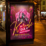 An inviting and attention-grabbing invitation template, ready for personalization for a "Karaoke Day," promising an unforgettable time of singing, laughter, and musical celebration.