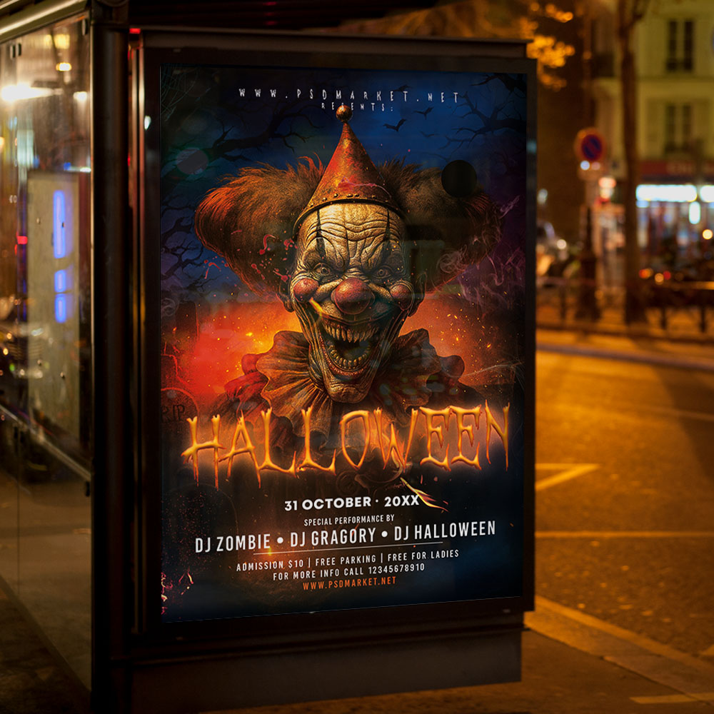 halloween-2025-flyer-template-3 An inviting and attention-grabbing invitation template, ready for personalization for a "Halloween 2025" event, promising an unforgettable night of music, dancing, costumes, and thrilling entertainment for this year's holiday.