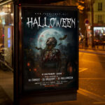 An inviting and attention-grabbing invitation template, ready for personalization for a "Halloween 2026" event, promising an unforgettable night of music, dancing, costumes, and thrilling entertainment in the upcoming year.