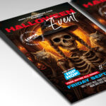 A customizable club night flyer designed for an outrageous Halloween event, showcasing aggressive, graffiti-style typography and a color palette of electric green, shocking pink, and black that evokes a sense of unhinged fun and intense music.