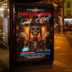 An inviting and attention-grabbing invitation template, ready for personalization for a "Halloween Club Crazy" event, promising an unforgettable night of music, wild costumes, and extreme, chaotic club action.