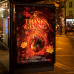 An inviting and attention-grabbing invitation template, ready for personalization for a "Pre-Thanksgiving Event," promising an unforgettable time of great food, drinks, and early holiday cheer.