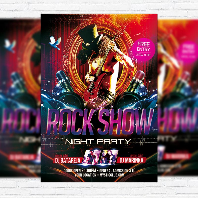 1119.jpg Rock Show Night Party - Premium PSD Flyer Template - Image 1