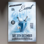 A professional 2026 Event Flyer PSD Template featuring a futuristic, dynamic design with abstract lines, bright lights, and the bold year '2026', conveying a major future event or conference.