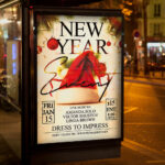 An inviting and attention-grabbing invitation template, ready for personalization for a "2026 New Year Club Event," promising an unforgettable night of music, dancing, and glamorous celebration to welcome the year 2026.