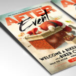 A customizable flyer designed for an official after-party, showcasing bold, stylish typography with glowing or metallic effects and a high-contrast color palette, perfect for a modern nightlife promotion.