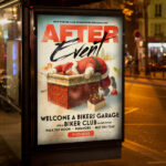 An inviting and attention-grabbing invitation template, ready for personalization for an "After Event," promising the continuation of the celebration with music and dancing after the main function has concluded.