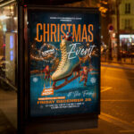 An inviting and attention-grabbing invitation template, ready for personalization for a "Christmas Event 2026 Party," promising an unforgettable night of music, cheer, and festive celebration for the upcoming holiday season.