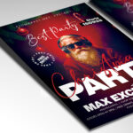 A customizable party flyer designed for a major Christmas 2026 celebration, showcasing clear, celebratory typography and a classic holiday color palette of red, green, and gold, perfect for a high-end seasonal promotion.