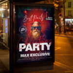 An inviting and attention-grabbing invitation template, ready for personalization for a "Christmas Party 2026" event, promising an unforgettable night of music, celebration, and festive cheer in the upcoming holiday season.