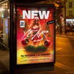 An inviting and attention-grabbing invitation template, ready for personalization for a "New Year 2026 Club Event," promising an unforgettable night of music, dancing, and high-octane celebration to welcome the year 2026.