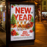 An inviting and attention-grabbing invitation template, ready for personalization for a "New Year 2026 Club Event," promising an unforgettable night of music, dancing, and glamorous celebration to welcome the year 2026.