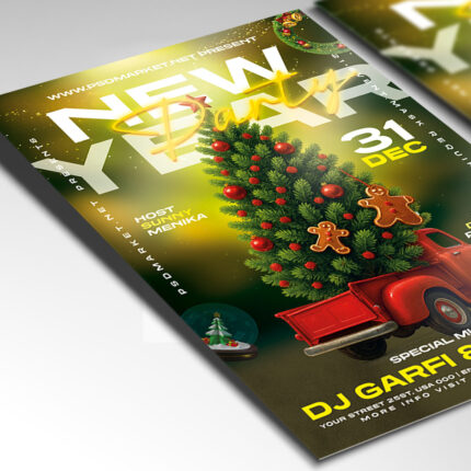 A customizable party flyer designed for a major New Year's 2026 event, showcasing celebratory, high-impact typography and a glamorous color palette of gold, silver, and black, perfect for a high-energy countdown promotion.