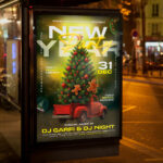 An inviting and attention-grabbing invitation template, ready for personalization for a "New Year 2026 Event," promising an unforgettable night of music, dancing, and grand celebration to welcome the year 2026.