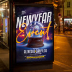 An inviting and attention-grabbing invitation template, ready for personalization for a "New Year 2026 Event," promising an unforgettable night of music, celebration, and a grand countdown to the year 2026.