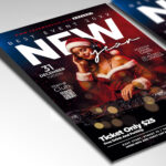 A customizable party flyer designed for a major New Year's Eve 2026 club event, showcasing aggressive, glowing typography and an electric color palette of neon, black, and metallic gold, perfect for a high-impact nightlife promotion.