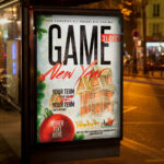 An inviting and attention-grabbing invitation template, ready for personalization for a "New Year Game Event," promising an unforgettable night of music, gaming tournaments, and intense fun to welcome the new year.