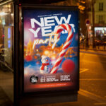 An inviting and attention-grabbing invitation template, ready for personalization for a "New Year Party 2026," promising an unforgettable night of music, dancing, and high-energy celebration to welcome the year 2026.