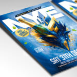 A customizable party flyer designed for a New Year's Eve 2026 event, showcasing clear, celebratory typography and a glamorous color palette of gold, silver, and deep black, perfect for a high-quality seasonal promotion.