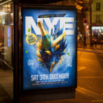 An inviting and attention-grabbing invitation template, ready for personalization for an "NYE 2026 Event," promising an unforgettable night of music, celebration, and a grand countdown to the year 2026.