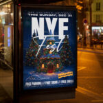 An inviting and attention-grabbing invitation template, ready for personalization for an "NYE Fest," promising an unforgettable, multi-stage, high-octane celebration to welcome the new year.