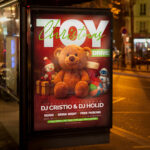 An inviting and attention-grabbing call-to-action template, ready for personalization for a "Toy Drive 2026," promising an opportunity for the community to help children in need during the upcoming Christmas holiday.