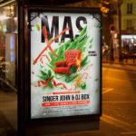 An inviting and attention-grabbing invitation template, ready for personalization for an "X-Mas Club 2026 Event," promising an unforgettable night of music, dancing, and high-octane festive fun in the new year.