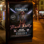 An inviting and attention-grabbing invitation template, ready for personalization for a "Black Party 2027," promising an unforgettable night of high-style, exclusivity, and celebration.