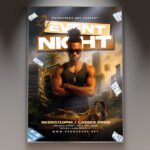 A professional DJ Event Night 2026 Flyer Template featuring futuristic neon light effects, a dynamic crowd background, and bold 2026 typography for a club promotion.