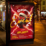 An inviting and attention-grabbing invitation template, ready for personalization for a "Happy Christmas Best Event," promising an unforgettable night of high-quality celebration and holiday happiness.