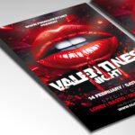 A customizable flirtatious party flyer for 2026 showcasing a vibrant hot pink and black color palette with high-quality fashion-inspired graphics.
