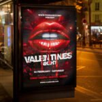 An eye-catching invitation template for a "Lips Love 2026" club night, featuring a sleek, high-gloss layout and professional design for modern nightlife promotion.