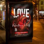 An inviting and attention-grabbing invitation template, ready for personalization for a "Love Valentine's Night 2026," promising an unforgettable evening of high style, elegance, and romantic celebration.