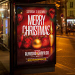 An inviting and attention-grabbing invitation template, ready for personalization for a "Merry Christmas Event," promising an unforgettable time filled with holiday tradition, warmth, and cheer.