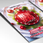 A customizable flyer designed for a 2027 New Year's event, showcasing modern, celebratory typography and a high-impact color palette of metallic gold, silver, and deep blue, perfect for a high-quality seasonal promotion.