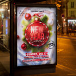 An inviting and attention-grabbing invitation template, ready for personalization for a "New Year Event 2027," promising an unforgettable night of high energy, entertainment, and celebration to welcome the new year.