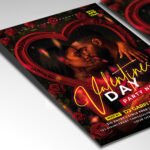 A customizable date night flyer showcasing a modern heart-shaped layout and warm pink tones, perfect for promoting a Valentine's event for couples.