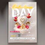 A professional Valentine's Day Event 2026 Flyer Template featuring modern 3D heart elements, vibrant red lighting, and bold 2026 date branding.