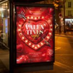 An eye-catching invitation template for a "Valentine's Night Cool 2026" club event, featuring a trendy layout and professional design for nightlife promotion.