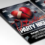 A customizable nightlife event flyer showcasing a high-energy dark background with sparkling light effects and elegant holiday branding.