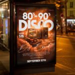 An eye-catching invitation template for an "80 90 Party," featuring a clean, modern layout and high-resolution textures for club promotion.