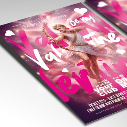 A customizable romantic dinner invitation flyer showcasing a rich red and white color palette with high-quality graphic elements.