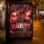 An eye-catching invitation template for a "Crazy Event Night," featuring a sleek high-gloss layout and high-resolution textures for 2026 nightlife promotion.