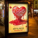 An eye-catching invitation template for a "Love Day Cool Party" club night, featuring a sleek high-gloss layout and professional design for modern nightlife.