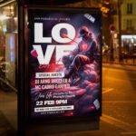 An eye-catching invitation template for a "Love Event 2026" celebration, featuring a clean layout and professional design for hotel and restaurant promotion.