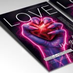 A customizable high-energy party invitation flyer showcasing a deep crimson and violet color palette with high-definition lighting effects for 2026.