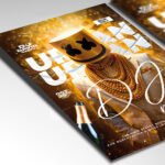 A customizable hip-hop event flyer for 2026 showcasing a high-contrast neon and concrete color palette with professional-grade lighting effects.