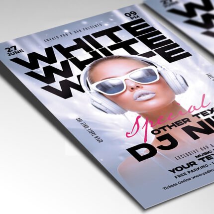 A customizable high-end club flyer for 2026 showcasing a clean, sophisticated aesthetic with professional-grade light flares and atmospheric effects.